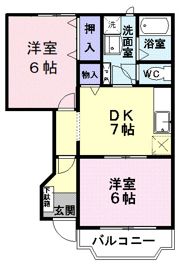 グリーンヒルズ Bの間取り画像