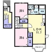 リバーサイド カーサBの間取り画像