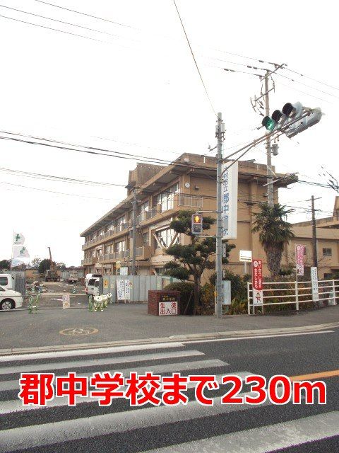 近くの郡中学校まで230m（徒歩3分）