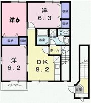 メープル焼山 Cの間取り画像