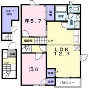 アン ソレイエ Aの間取り画像