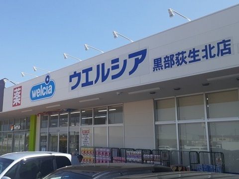 近くのウエルシア黒部荻生北店まで100m（徒歩2分）