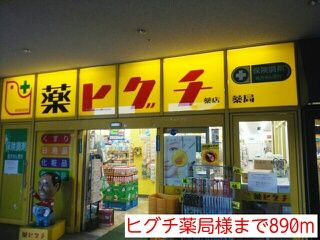 近くのヒグチ薬局様まで890m（徒歩12分）