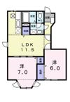 ラルジュ余戸 Bの間取り画像