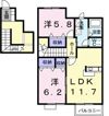 パティオ・アンソレイエ・Eの間取り画像