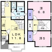 ベラカーザⅡBの間取り画像