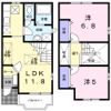 ベラカーザⅡBの間取り画像