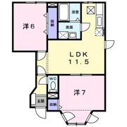 ソレアード打越Ⅱ番館の間取り画像
