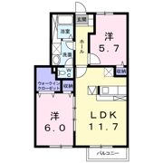 クレセント北郷 Bの間取り画像
