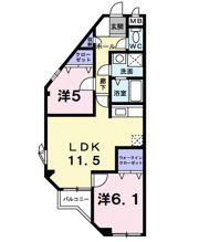 VⅠP桜井Ⅱの間取り画像