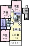 ヒルサイドスクエアⅠの間取り画像