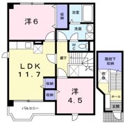 サンロード福山Bの間取り画像