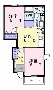 レジデンスウッズⅡの間取り画像