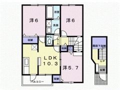 バーシア南梅本Aの間取り画像