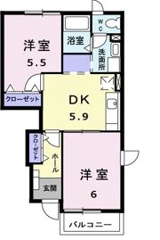 ウォーター フィールド Aの間取り画像