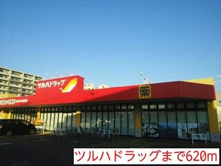 近くのツルハドラッグまで620m（徒歩8分）