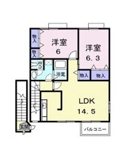 アンソレイエみずき Bの間取り画像