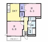 ホワイトリバー Bの間取り画像