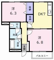ホワイトリバー Bの間取り画像