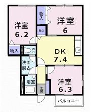 ソレイユ スクエアーCの間取り画像