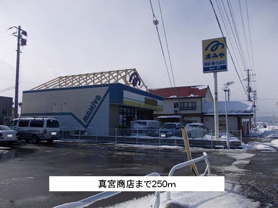 近くの真宮商店まで250m（徒歩4分）