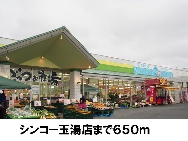 近くのシンコー玉湯店まで650m(徒歩9分)