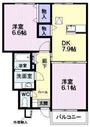 ビエント紫風Ⅰの間取り画像