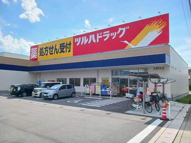 近くのツルハドラッグまで450m（徒歩6分）