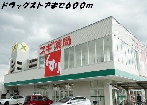 近くのドラッグストアまで600m（徒歩8分）