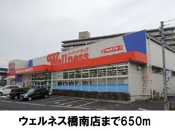 近くのウェルネス橋南店まで650m（徒歩9分）