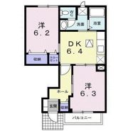 アンソレイエ白羽Bの間取り画像