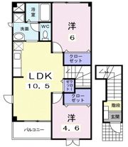 ラフレシール ヴィラBの間取り画像
