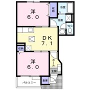 プリムヴェール Bの間取り画像