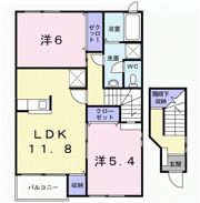 プラシード上ノ山 Dの間取り画像