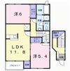 プラシード上ノ山 Dの間取り画像