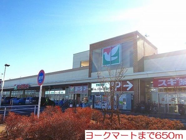 近くのヨークマートまで650m（徒歩9分）