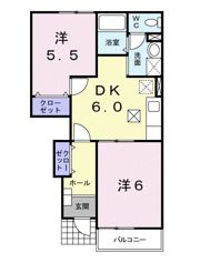 キャメルコート小倉寺Aの間取り画像