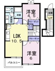 フラワーヒル Bの間取り画像