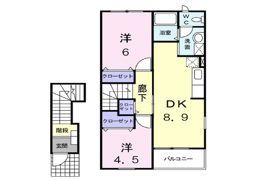 メロディハイム横入川Fの間取り画像