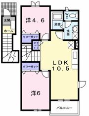 カ－サ・フィオ－レBの間取り画像