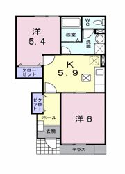 コーポことぶきCの間取り画像