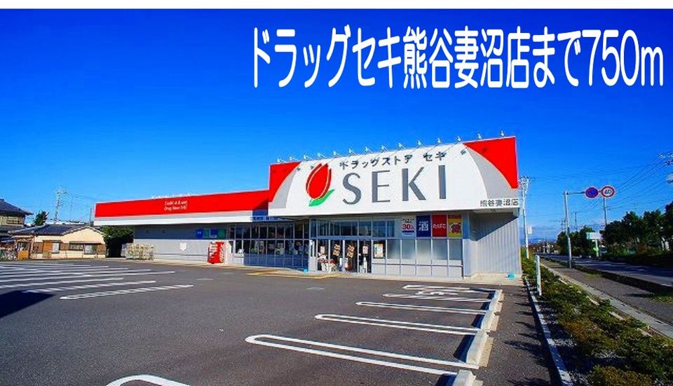 近くのドラッグセキ熊谷妻沼店まで750m(徒歩10分)