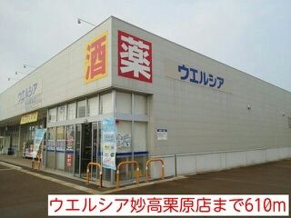 近くのウエルシア妙高栗原店まで610m(徒歩8分)