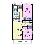 サンリッツ高宮Aの間取り画像