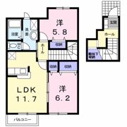 アンソレイエ B棟の間取り画像