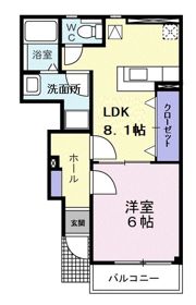 ローズコートBの間取り画像