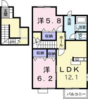 アンソレイエⅡ Bの間取り画像