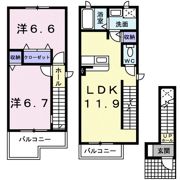 ウエストパレスⅡの間取り画像