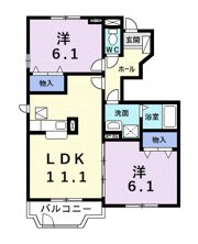 サンライズ柿谷Cの間取り画像