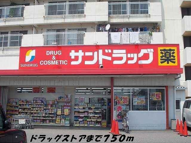 近くのサンドラッグまで750m（徒歩10分）